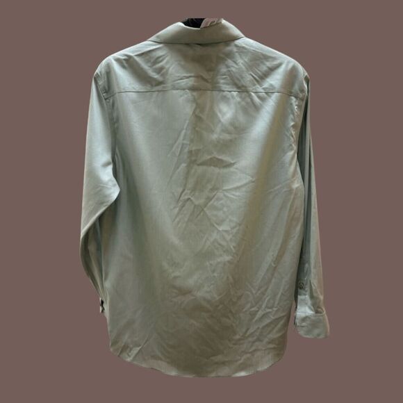 NWT Calvin Klein Steel+ Men’s Sage Solid Dress Shirt L - Picture 3 of 4
